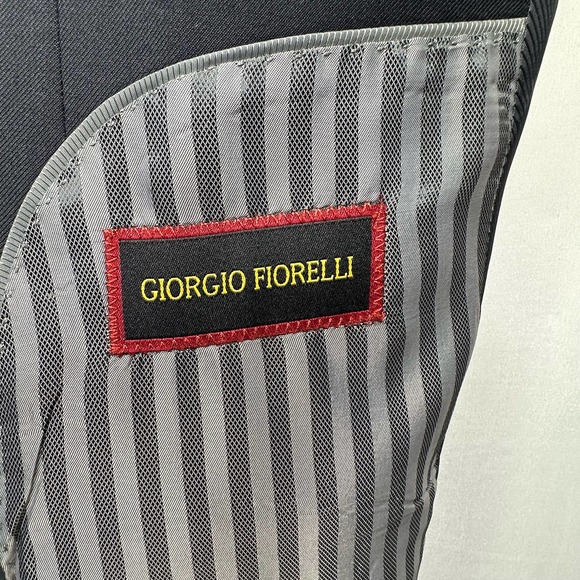 Giorgio Fiorelli Blazer Size 40L Euro Slim AMF Notch Shark No Pleat DARK NAVY - Picture 7 of 16